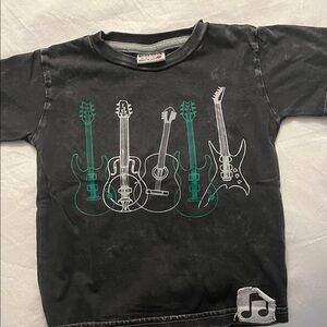 Kids Black Guitar Graphic T-Shirt